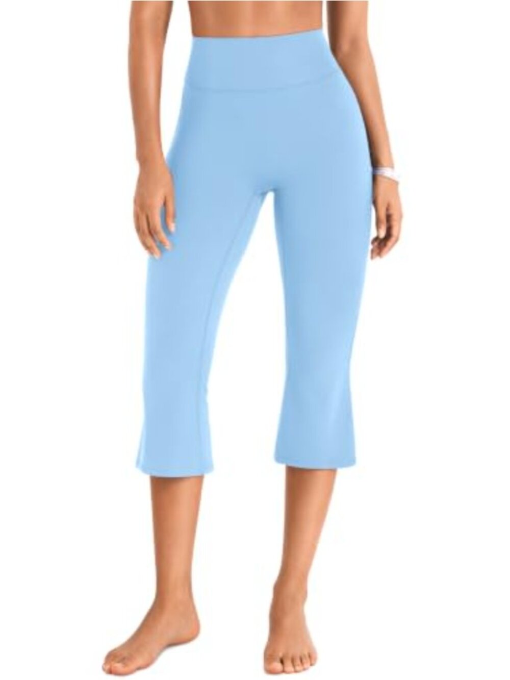High Waist Capri Flare Leg Yoga Pants Ruched Booty Lifting Seamless
